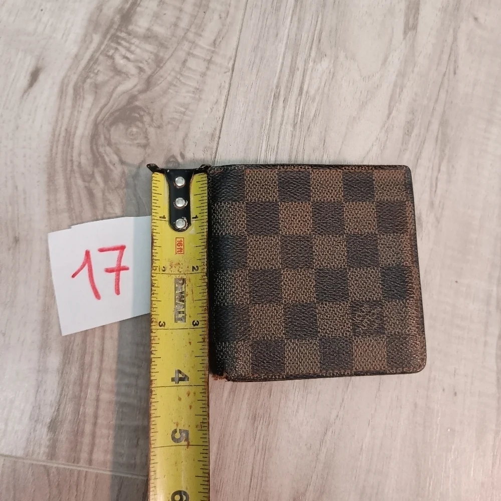 Authentic LOUIS VUITTON Damier Porte Monnaie  Wallet Brown